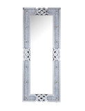 Noralie Glam Accent Floor Mirror Mirrored Beveled • Clear Beveled Glass (4mm) • Acrylic Faux Diamonds 97758-ACME