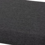 Baxton Studio Rika Mid-Century Modern Dark Grey Fabric Upholstered Walnut Brown Finished Boomerang Bench
