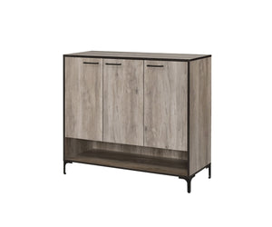 Pavati Contemporary Shoe Cabinet Rustic Gray Oak (cc#) • METAL LEG) 97785-ACME