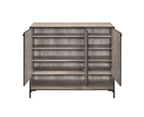 Pavati Contemporary Shoe Cabinet Rustic Gray Oak (cc#) • METAL LEG) 97785-ACME