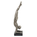 Sagebrook Home Contemporary Resin, 33"h Sirsasana, Gunmetal 16547-02 Gunmetal Polyresin