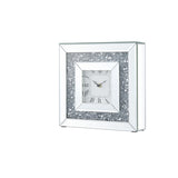 Noralie Glam Accent Clock Mirrored & Faux Diamonds 97817-ACME