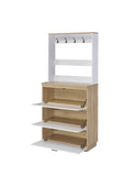 Hewett Transitional Shoe Cabinet Light Oak & White Finish 97834-ACME