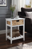 Chinu Transitional Accent Table White & Natural Finish 97856-ACME