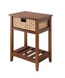 Chinu Transitional Accent Table Walnut & Natural Finish 97857-ACME