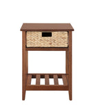 Chinu Transitional Accent Table Walnut & Natural Finish 97857-ACME