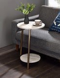 Snare Contemporary Accent Table Natural & Champagne Finish 97875-ACME