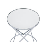 Flux Contemporary Accent Table Mirror & Chrome Finish 97877-ACME