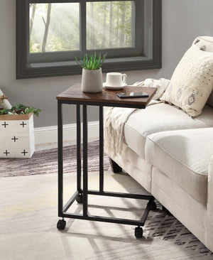 Taurus Industrial Accent Table Rustic Oak & Black Finish 97880-ACME