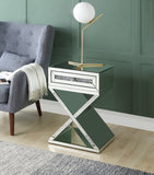 Noralie Glam Accent Table Mirrored & Faux Diamonds 97932-ACME