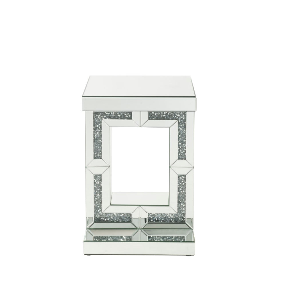Noralie Glam Accent Table Mirrored & Faux Diamonds 97933-ACME