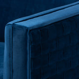 Baxton Studio Seraphin Glam and Luxe Navy Blue Velvet Fabric Upholstered Gold Finished Armchair