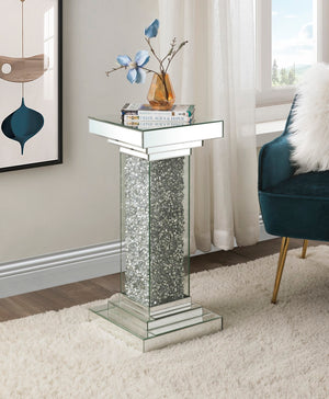 Noralie Glam Pedestal Stand Mirrored & Faux Diamonds 97940-ACME