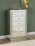 Nysa Glam Cabinet Mirrored & Faux Crystals Inlay 97948-ACME