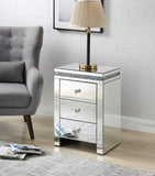 Noralie Glam Accent Table Mirroed & Faux Diamonds 97954-ACME