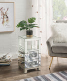 Noralie Glam Accent Table Clear Glass, Mirrored & Faux Diamonds 97956-ACME