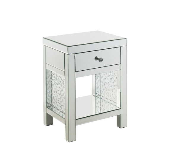 Nysa Glam Accent Table Mirroed & Faux Cyrstals Inlay 97959-ACME