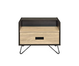 Melkree Industrial Accent Table Oak & Black Finish 97968-ACME