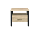 Yawan Industrial Accent Table Oak & Black Finish 97970-ACME