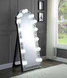 Noralie Glam Accent Floor Mirror Mirrored & Faux Diamonds 97983-ACME