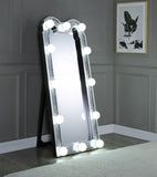 Noralie Glam Accent Floor Mirror Mirrored & Faux Diamonds 97985-ACME