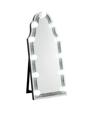 Noralie Glam Accent Floor Mirror Mirrored & Faux Diamonds 97986-ACME