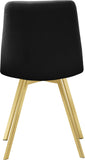 Annie Velvet / Engineered Wood / Metal / Foam Contemporary Black Velvet Dining Chair - 17.75" W x 22" D x 33.25" H