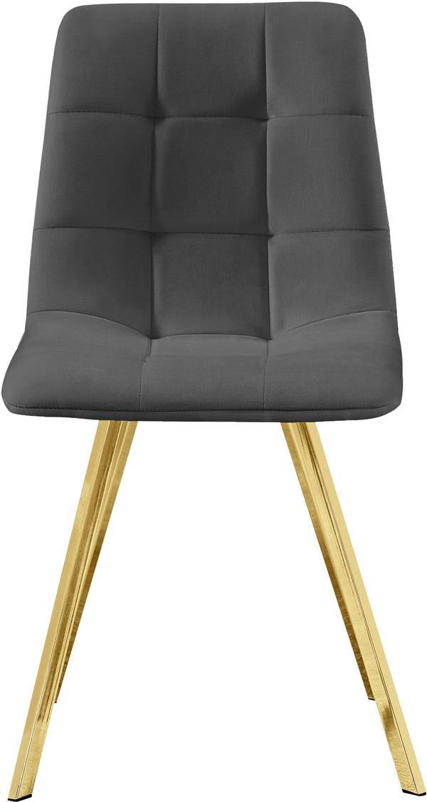 Annie Velvet / Engineered Wood / Metal / Foam Contemporary Grey Velvet Dining Chair - 17.75" W x 22" D x 33.25" H