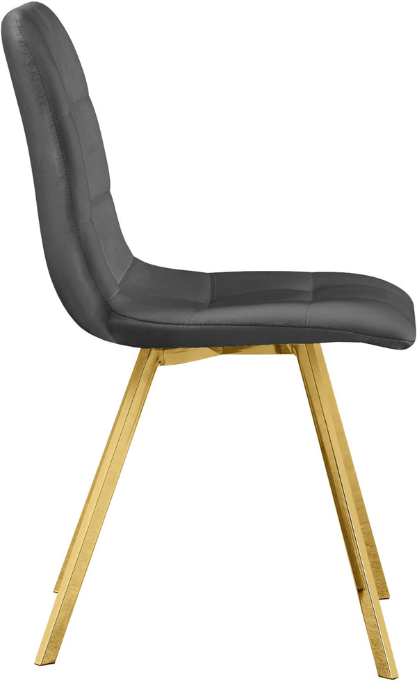 Annie Velvet / Engineered Wood / Metal / Foam Contemporary Grey Velvet Dining Chair - 17.75" W x 22" D x 33.25" H