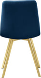 Annie Velvet / Engineered Wood / Metal / Foam Contemporary Navy Velvet Dining Chair - 17.75" W x 22" D x 33.25" H