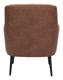 Zuo Modern Tasmania 100% Polyester, Plywood, Steel Modern Commercial Grade Accent Chair Vintage Brown, Black 100% Polyester, Plywood, Steel