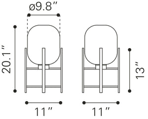 Zuo Modern Wonderwall Steel, Glass Modern Commercial Grade Table Lamp Black Steel, Glass