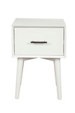 Alpine Furniture Flynn End Table, White 966-W-62 White Mahogany Solids & Okoume Veneer 18 x 15 x 26.5