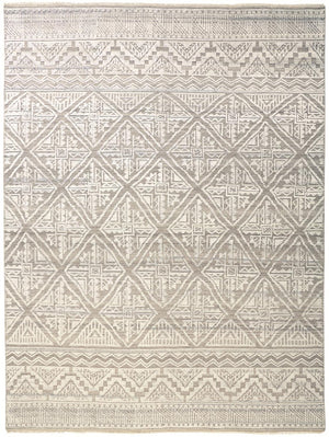 Payton Nomadic Diaimond Pattern Rug, Ivory/Tan, 9ft - 6in x 13ft - 6in Area Rug