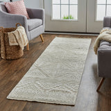 Payton Nomadic Diaimond Pattern Rug, Ivory/Tan, 2ft - 6in x 8ft, Runner