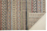 Payton Tribal Rug, Khaki Tan/Terracotta/Blue, 9ft - 6in x 13ft - 6in Area Rug