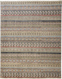 Payton Tribal Rug, Khaki Tan/Terracotta/Blue, 9ft - 6in x 13ft - 6in Area Rug