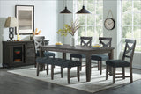 Industrial Charms Black 6 Piece Dining Set