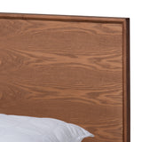 Baxton Studio Karine Mid-Century Modern Walnut Brown Finished Wood Full Size Platform Bed
