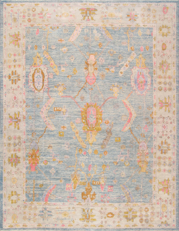 Pasargad Oushak Collection Hand-Knotted Wool Area Rug 980296 12x14-PASARGAD