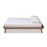 Baxton Studio Karine Mid-Century Modern Walnut Brown Finished Wood King Size Platform Bed Frame