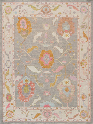 Pasargad Oushak Collection Hand-Knotted Wool Area Rug 980302 9x11-PASARGAD