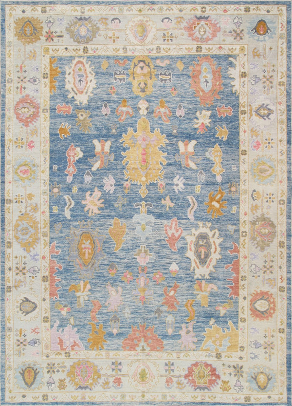 Pasargad Oushak Collection Hand-Knotted Wool Area Rug 980315 9x13-PASARGAD