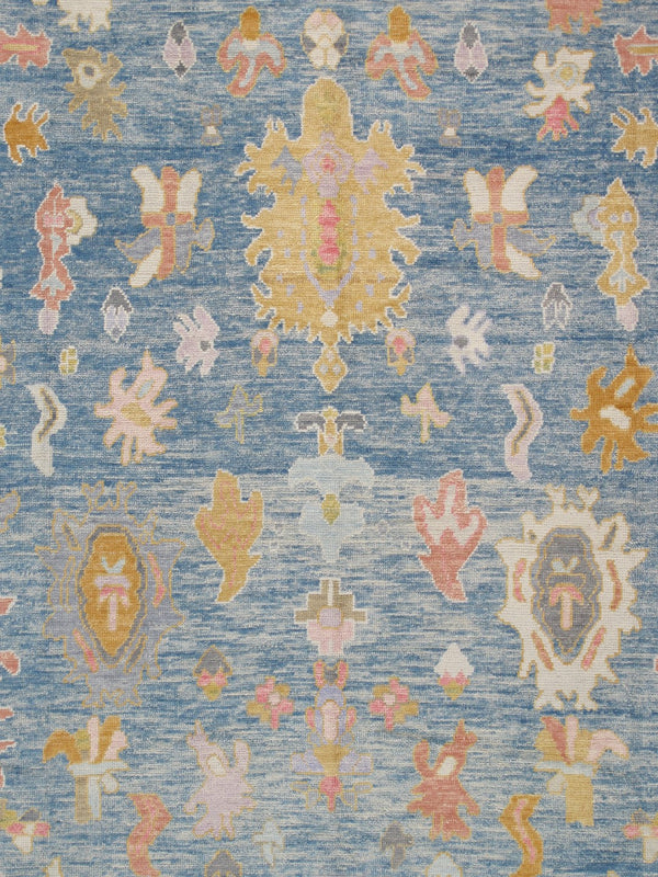 Pasargad Oushak Collection Hand-Knotted Wool Area Rug 980315 9x13-PASARGAD