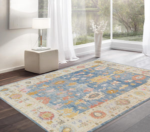 Pasargad Oushak Collection Hand-Knotted Wool Area Rug 980315 9x13-PASARGAD