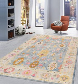 Pasargad Oushak Collection Hand-Knotted Wool Area Rug 980316 12x14-PASARGAD