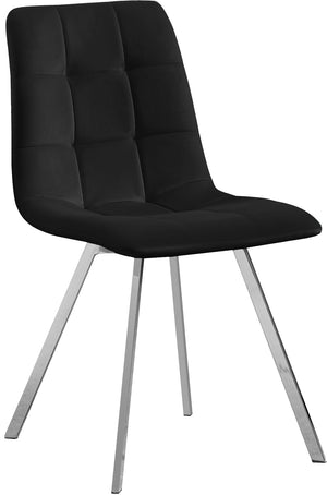 Annie Velvet / Engineered Wood / Metal / Foam Contemporary Black Velvet Dining Chair - 17.75" W x 22" D x 33.25" H