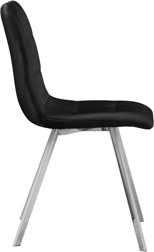 Annie Velvet / Engineered Wood / Metal / Foam Contemporary Black Velvet Dining Chair - 17.75" W x 22" D x 33.25" H
