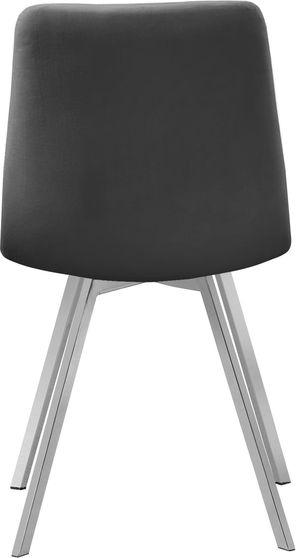 Annie Velvet / Engineered Wood / Metal / Foam Contemporary Grey Velvet Dining Chair - 17.75" W x 22" D x 33.25" H