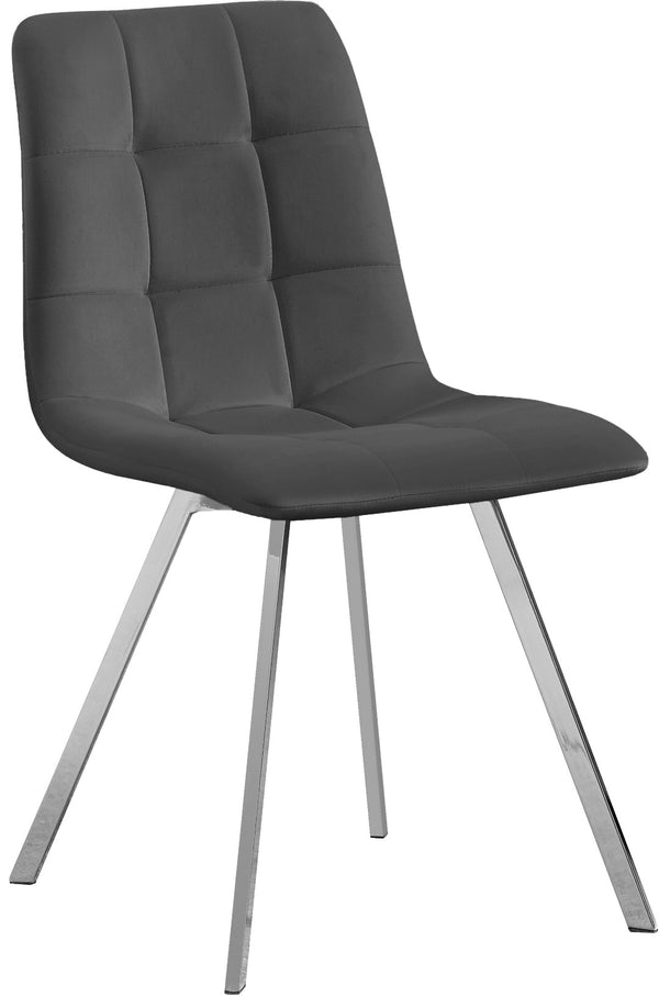 Annie Velvet / Engineered Wood / Metal / Foam Contemporary Grey Velvet Dining Chair - 17.75" W x 22" D x 33.25" H